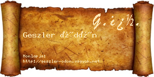 Geszler Ödön névjegykártya
